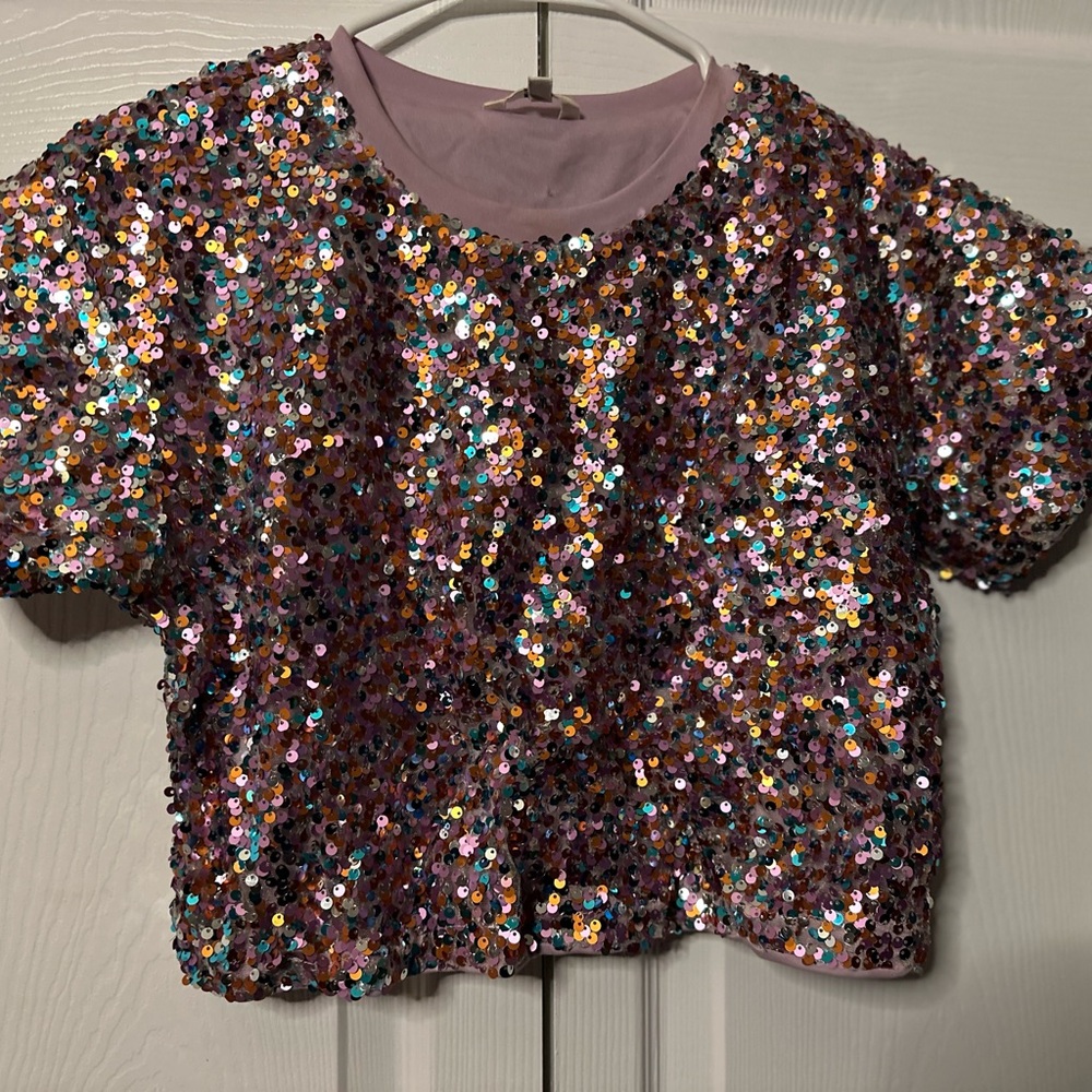 Sequin Crop Top